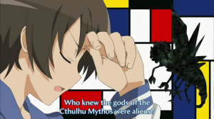 Who knew that the alien versions of the gods from the Cthulhu Mythos would look like high school girls.