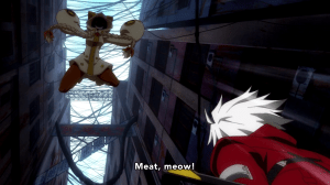 Go play the game...or Taokaka will attack you in a dark alley.